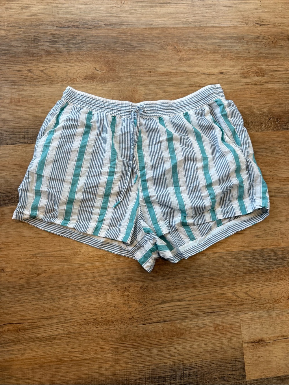 dip Striped Sleep Shorts - Teal & White Women’s L